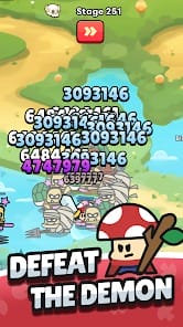 Idle Mushroom Hero AFK RPG MOD APK 1.2.03 (Damage Defense Multiplier God Mode) Android
